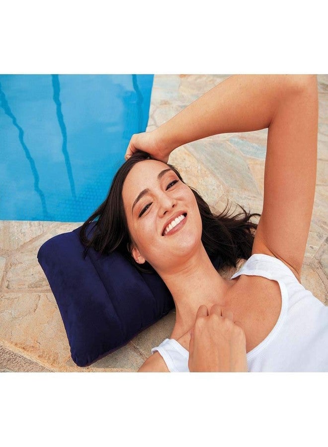 Stadash وسادة هوائية محمولة للسفر من ستاداش - وسادة سفر مخملية قابلة للنفخ للقطار والتخييم والطائرة، وسادة هوائية خفيفة الوزن للمشي لمسافات طويلة والتخييم والسفر والقيلولة وراحة الرقبة (عبوة من قطعتين) - Image 4